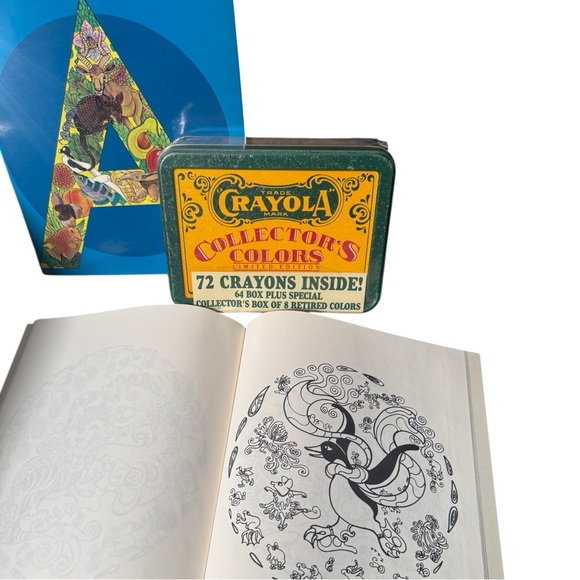 VTG NOS Gifting Bundle Collector Tin Crayola Crayons w/2 Artisan Coloring Books - Picture 9 of 11